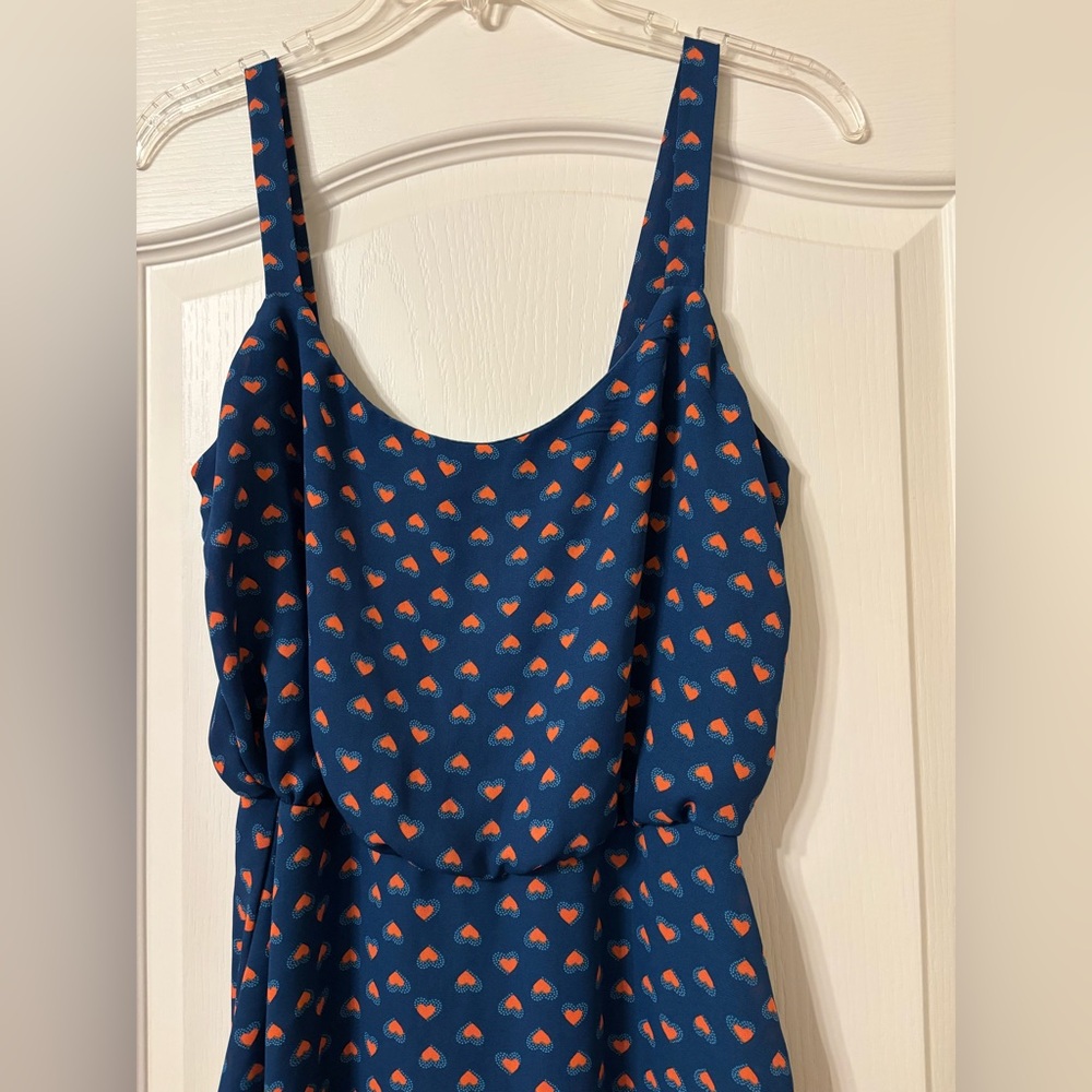 BeBop Blue Hearts Medium spaghetti strap sun dress novelty print swiftie
